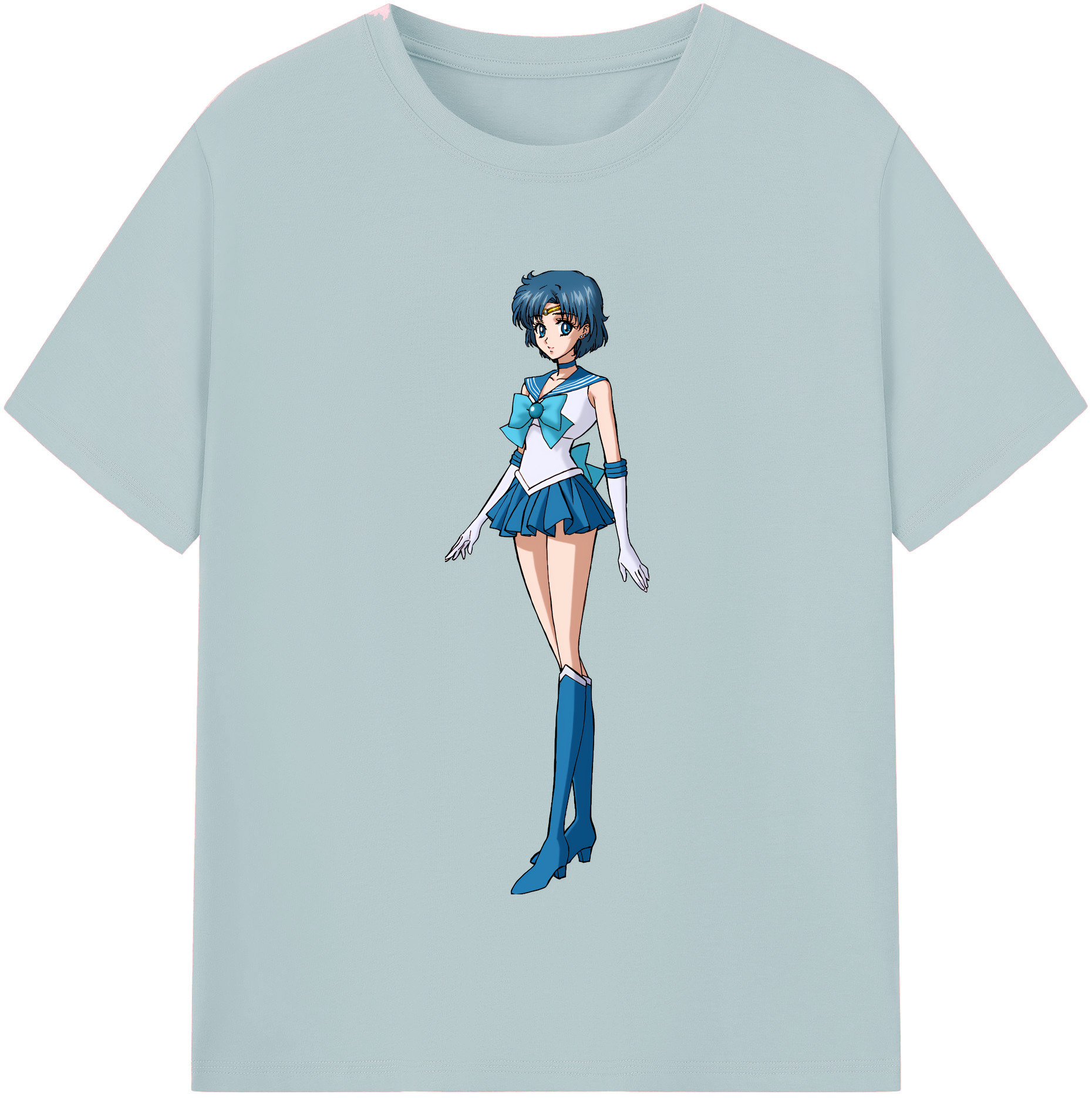 （画像用） 美少女戦士セーラームーン 水野 亜美 みずの あみ Sailor Moon Mizuno Ami 綿100％半袖Tシャツ（フロントプリント）